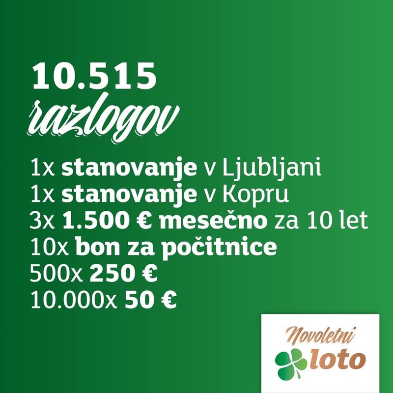 loterija Novoletni Loto nagrade