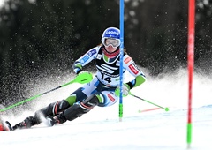 Slalom v Kranjski Gori: Andreja Slokar po koncu tekme zelo nasmejana