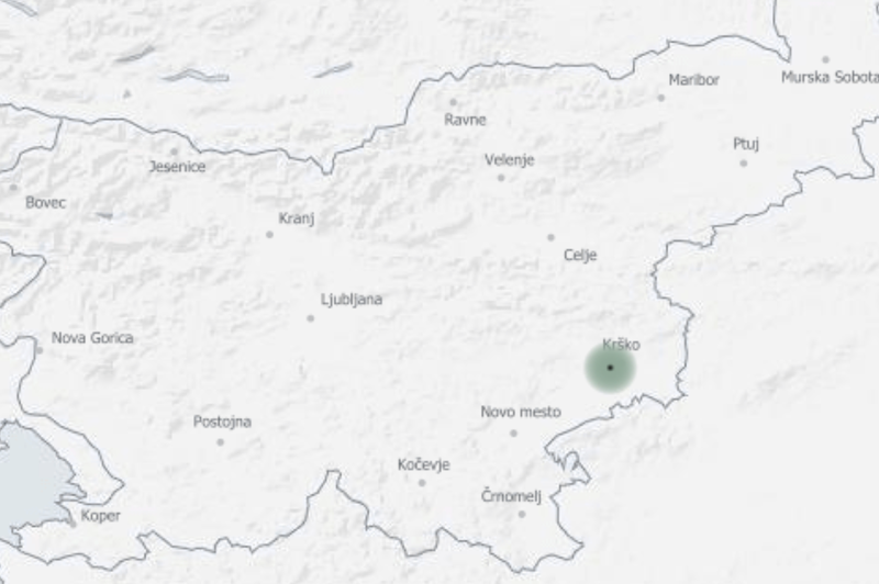 Potresni sunek v bližini Krškega: ste tudi vi čutili potres? (foto: Arso.si)