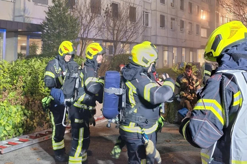 Požar v dijaškem domu: dijaki skakali kar skozi okna, nekateri utrpeli grozljive poškodbe (foto: Gasilska zveza Ljubljana/Instagram)