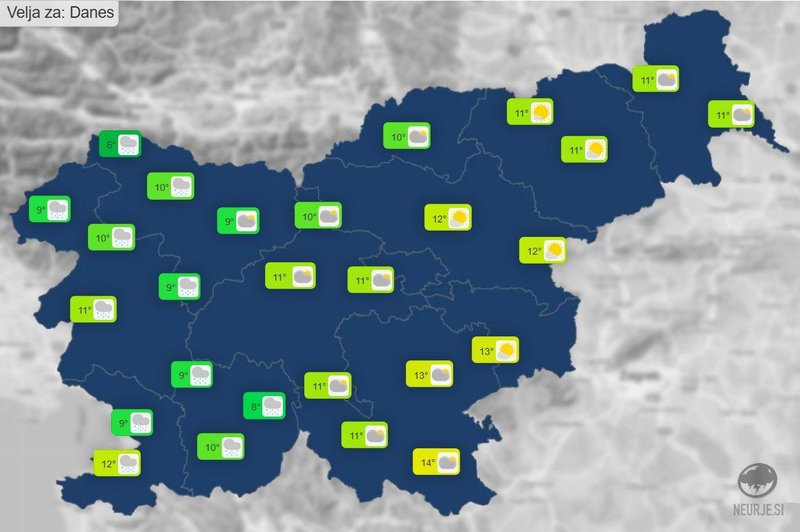 Vremenska napoved za konec tedna: v soboto popoldne prihaja razjasnitev (foto: Neurje.si)