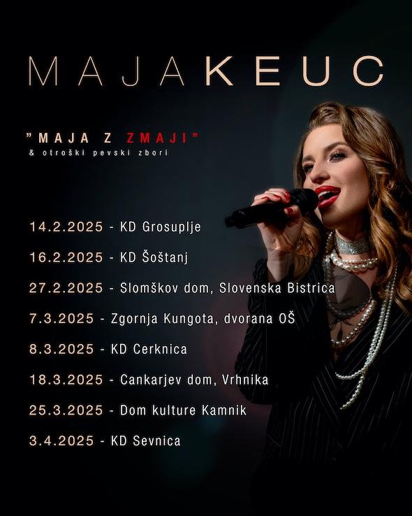 Maja Keuc nastopi zimska turneja Maja z zmaji otroški pevski zbor