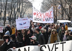 Pred Mestno hišo množica protestnikov: "Janković in Vučić imata krvave roke" (FOTO)