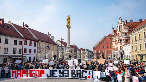 Maribor protest protestniki podpora srbski studentje