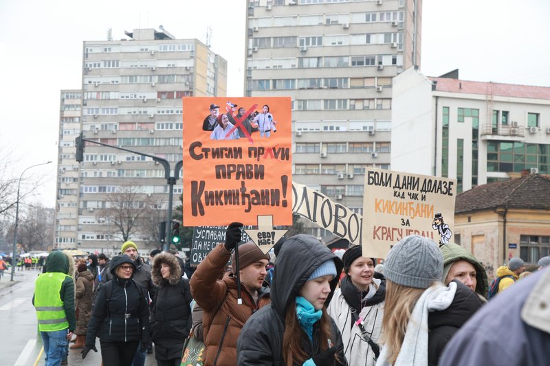 protest Srbija študentje Kragujevac