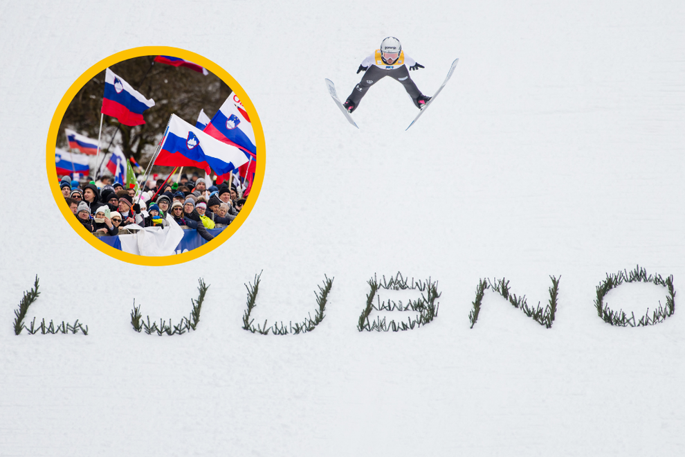 Ljubno navijači smučarski skoki šport Slovenija Nika Prevc