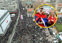 Na množičnem protestu v Srbiji študenti napovedali naslednji korak (FOTO)